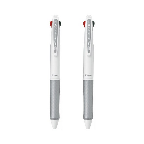 파이롯트 아크로볼 3색 볼펜 0.7mm, 화이트, 2개