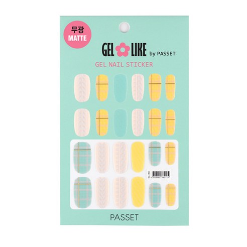 젤라이크 젤네일 스티커 매트, 03 뉴트로감성체크, 1세트
