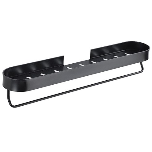 모나코올리브 메탈라인 라운딩 멀티선반 타월바형 50cm + 실란트픽스, 블랙, 1세트
