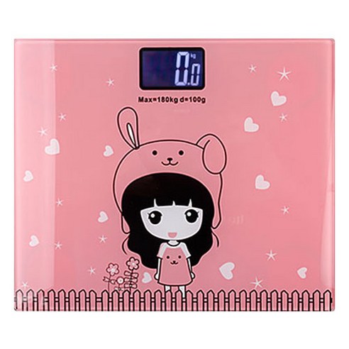 사각 백라이트 디지털 체중계, 단일상품, 핑크