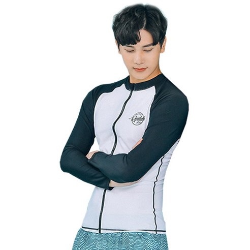 헤링본 남성용 싱글 집업 래쉬가드 상의 R205, 나그랑