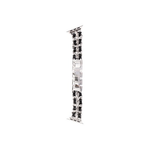 비쉐르 애플워치 3/4/5 샤체인 메탈 밴드 (38/40mm 호환 가능), 실버블랙, 1개