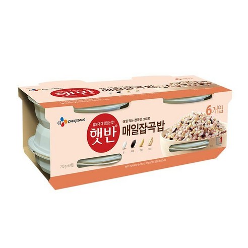 햇반 매일 잡곡 즉석밥, 210g, 6개