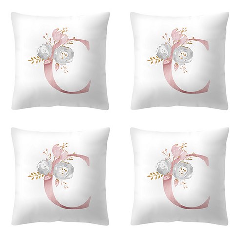 블럭마트 알파벳 쿠션커버 4p, C