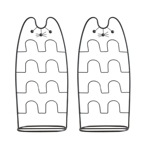 블럭마트 스탠스 실내화 거실화 정리걸이대, 블랙, 2개