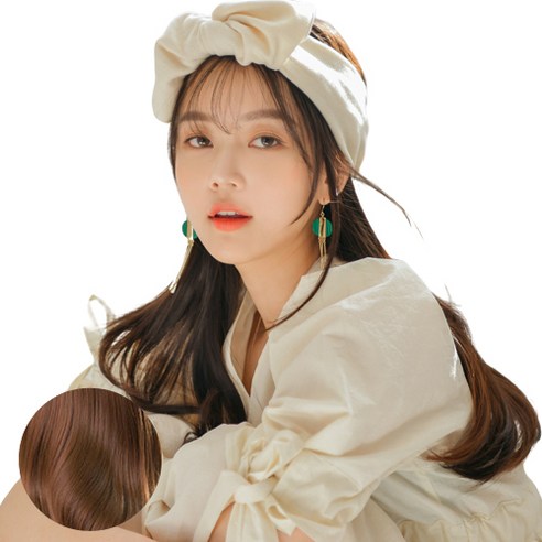 가발나라 U자형 레이어 C컬펌 오픈반가발 + 엑스트라피스 2p + 가발빗 + 꼬리빗 + 악어핀 세트, 오렌지브라운, 1세트