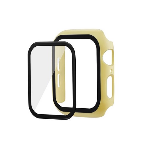 하푼 애플워치5 44mm 9H 강화글라스 케이스, 옐로우, 1개