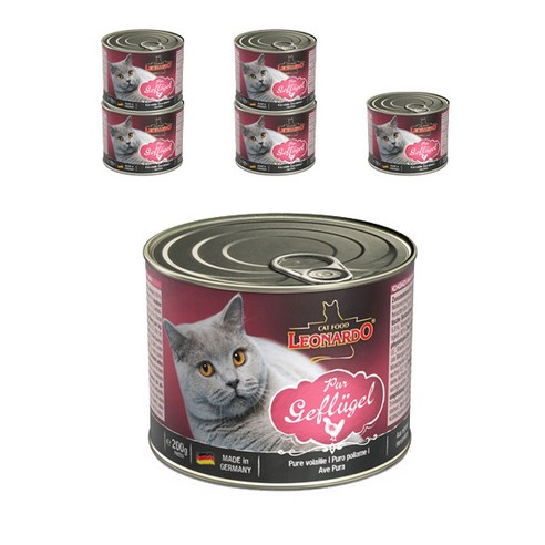 레오나르도 어덜트 고양이 습식사료, 닭, 200g, 6개