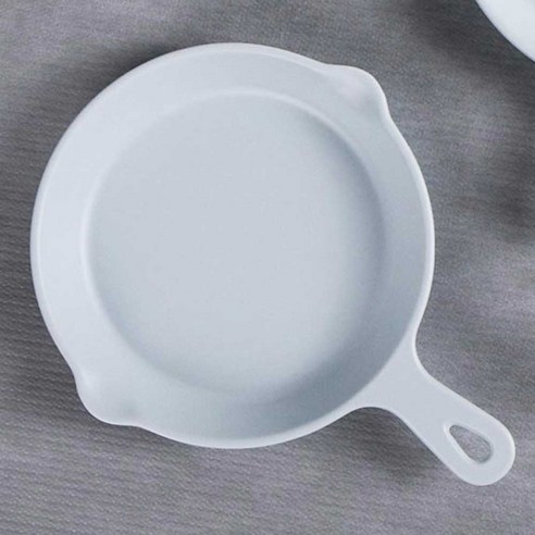 칠린 멜라민웨어 원형 후라이팬 접시, 하늘빛그레이