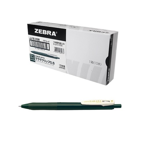 제브라 사라사 클립 빈티지 젤잉크펜 0.5mm 10p, 그린블랙, 1개