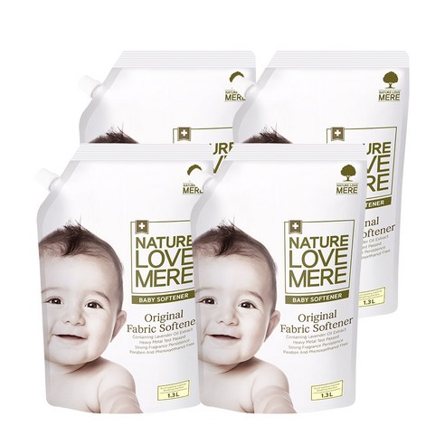 네이쳐러브메레 오리지널 유아 섬유유연제 허브가든향 리필, 1300ml, 4개