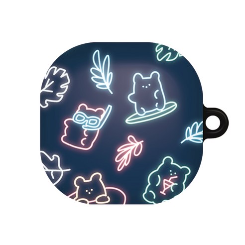 바니몽 갤럭시 버즈라이브/버즈프로 / 버즈2 필오프 하드케이스, 02 뇨미네온패턴