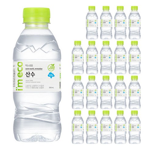 아임에코 산수 생수, 330ml, 20개