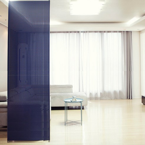 타공판 가벽 인테리어 철제파티션 800 x 2800(1400 + 1400) mm, 1개, 네이비블루