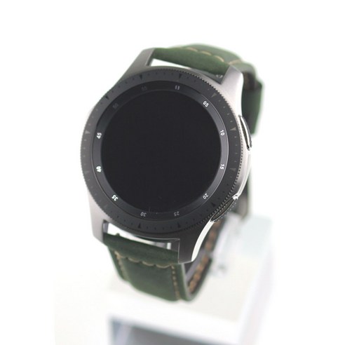 갤럭시 프론티어/기어S3/워치3 22mm 스웨이드 밴드 (45/46mm 호환 가능), 올리브 + 실버버클, 1개