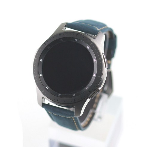 갤럭시 프론티어/기어S3/워치3 22mm 스웨이드 밴드 (45/46mm 호환 가능), 딥씨 + 실버버클, 1개