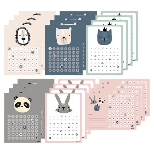 디자인아지트 기성 해피프렌즈 칭찬스티커판 6종 x 4p - 칭찬스티커 | 쿠팡