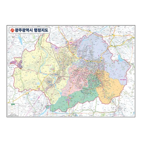 지도닷컴 광주광역시 행정지도 150 x 110 cm + 전국행정도로지도, 1세트