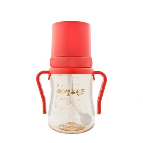 아이별프렌즈 PESU 빨대컵 200ml, 1개, 레드오렌지