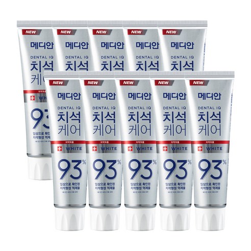 메디안 치석케어 화이트 치약, 120g, 10개
