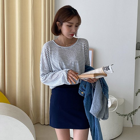 코코블랑 속밴딩 H라인 미니 스커트