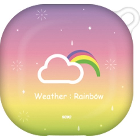 코쿼드 9C9C 웨더 하드 버즈 라이브 / 버즈2 케이스, 레인보우