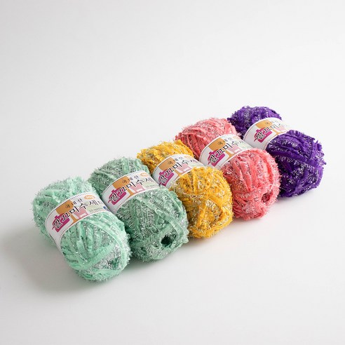 깔끄미 수세미 90g x 5p + 도안 6종 뜨개질DIY패키지, 1세트, 민트코랄