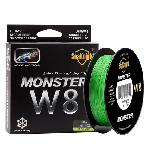 씨나이트 몬스터 8W 합사 낚싯줄 8X 500m, Hi-Green