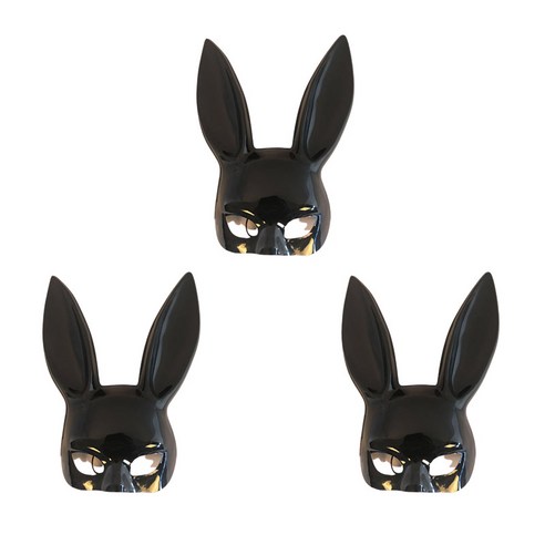 윰스 할로윈 토끼 반가면 3p, 유광블랙