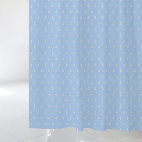 디자인수풀 샤워 커튼 L 1800 x 1880 mm + 스테인리스 고리 세트 sc832, 1세트