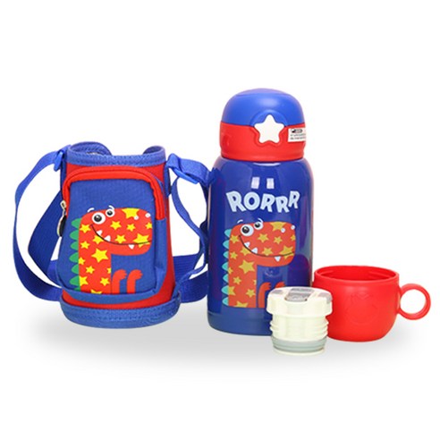 반디 공룡가방 텀블러, 블루, 500ml