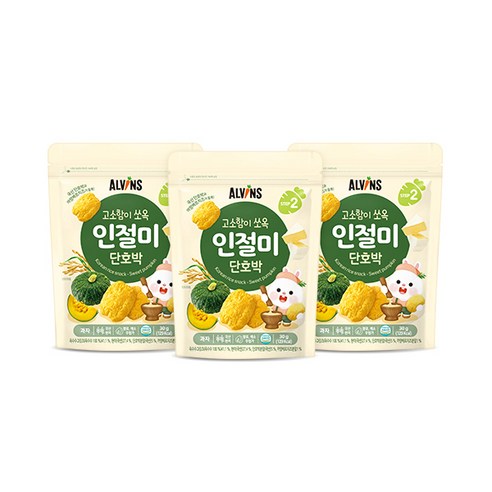 엘빈즈 고소함이 쏘옥 인절미과자, 단호박, 3개, 30g