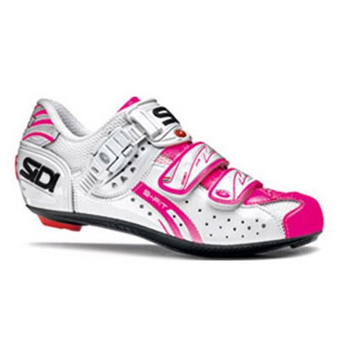 시디 지니어스 5 핏 우먼 로드 클릿슈즈, WHITE + PINK FLUO, 245