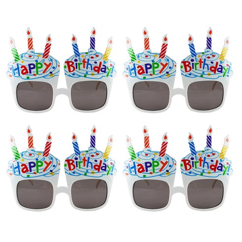 파티팡 생일 컵케익안경, 화이트, 4개