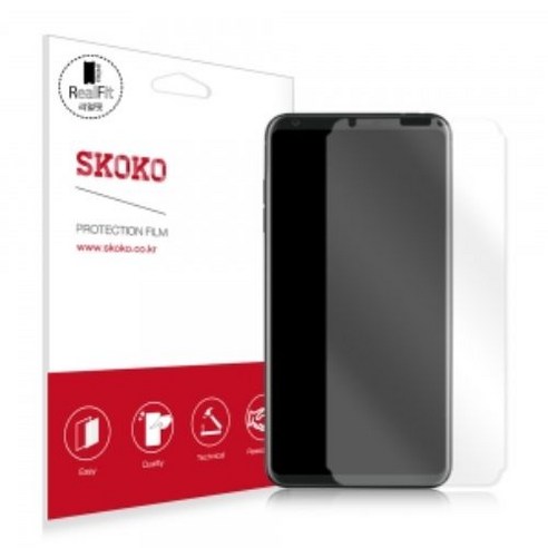 스코코 플러스 케이스핏 풀커버 리얼핏 휴대폰 액정보호필름 2p, 1세트
