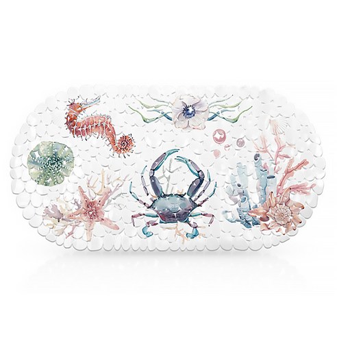 알럽홈 PVC 욕실 프린팅 논슬립 매트 39 x 35 cm, 해양생물, 1개