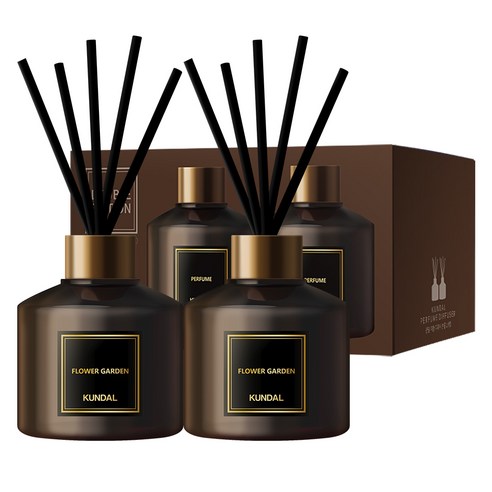 쿤달 퍼퓸 디퓨저 200ml 2개 + 섬유스틱 10개 세트, 1세트, 플라워가든향