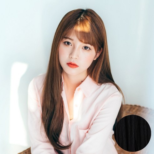 픽앤웨어 4피스 똑딱이 붙임머리 C컬펌, 블랙, 1세트