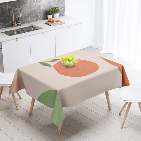알럽홈 빈티지 드로잉패턴 커피테이블 식탁보, TYPE3, 110 x 110 cm