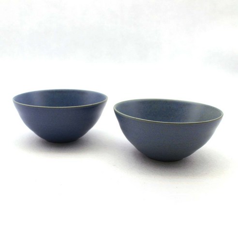 달소금 국산 데일리 모아 도자기 대접, 스틸블루(무광), 2개