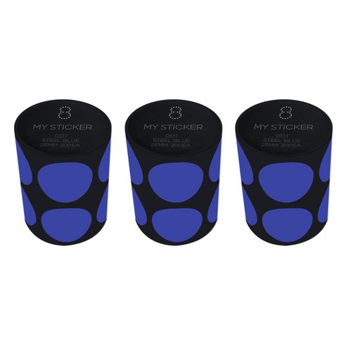 폼텍 마이 스티커 도트 25mm 1롤, 08 STEEL BLUE, 3개