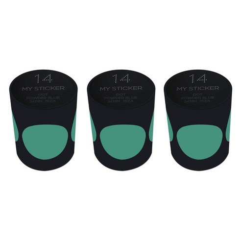 폼텍 마이 스티커 도트 34mm 1롤, 14 POWDER BLUE, 3개