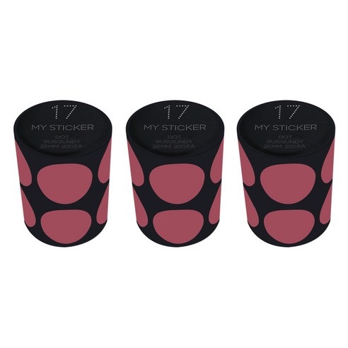 폼텍 마이 스티커 도트 25mm 1롤, 17 BURGUNDY, 3개