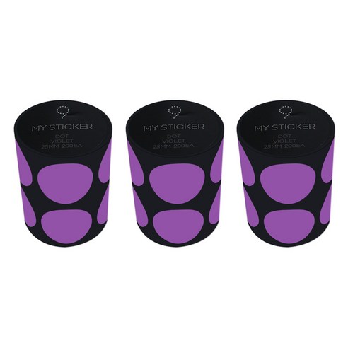 폼텍 마이 스티커 도트 25mm 1롤, 09 VIOLET, 3개