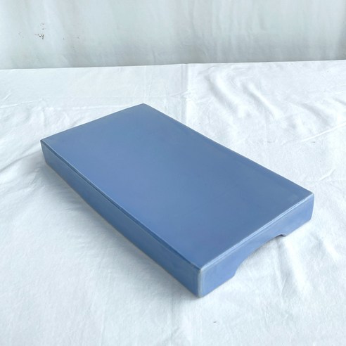 사푼 도자기 다듬이돌 양면 접시, 파랑