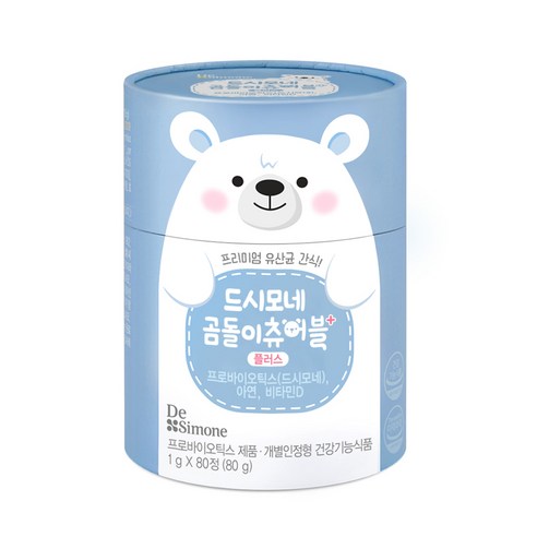 드시모네 곰돌이 츄어블 플러스 유아 유산균, 80정, 1개