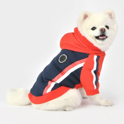 퍼피아 반려동물 산책 에릭 후드티셔츠, 네이비
