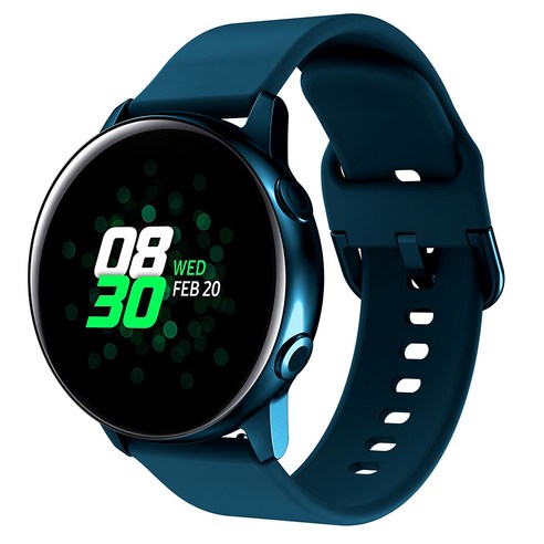 쉴드랩 갤럭시 워치 20mm 실리콘 스트랩 40mm 41mm 42mm 44mm 호환 가능, 그린블루, 1개