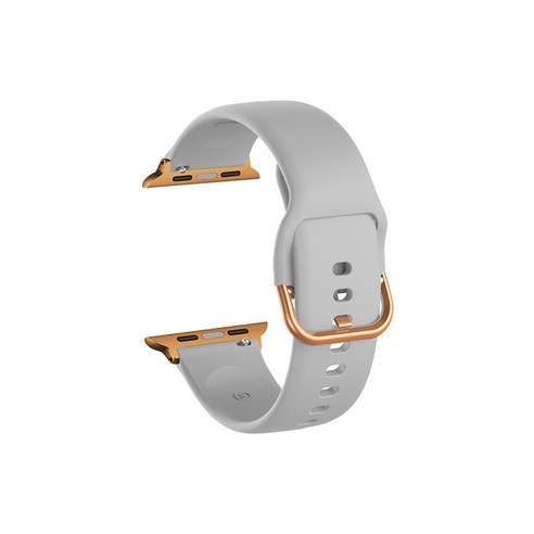 비쉐르 골드 버클 라운드 애플워치 1 실리콘 밴드 스트랩 42mm, 그레이, 1개
