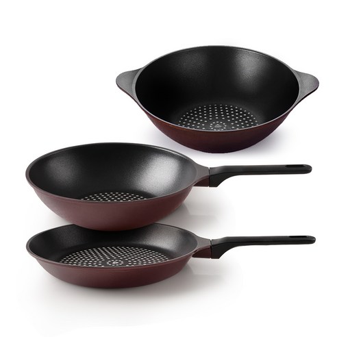 키친아트 와인 프라이팬 세트, 혼합색상, 프라이팬 지름 28cm + 궁중팬 지름 28cm + 파티웍 지름 28cm, 3개